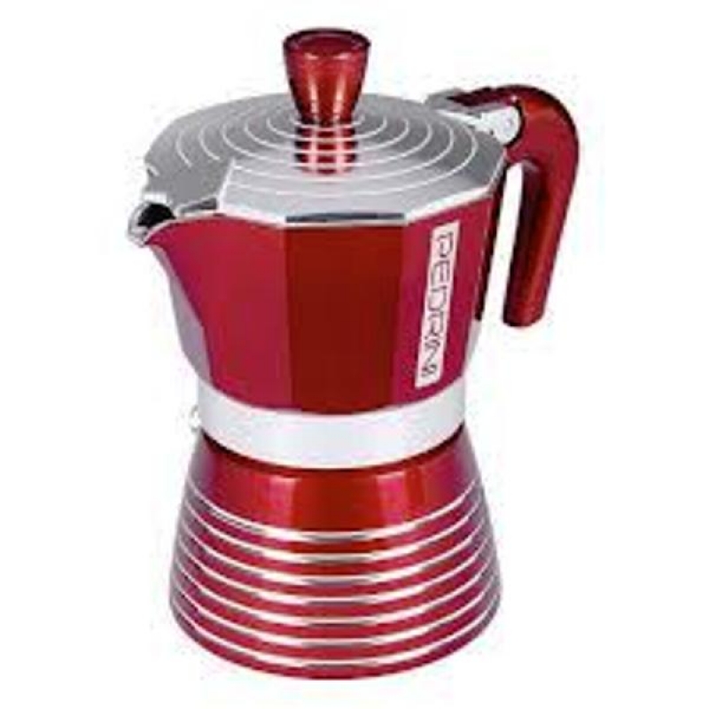 Caffettiera Moka Rossa 6 tz Pedrini Infinity Rock Rossa